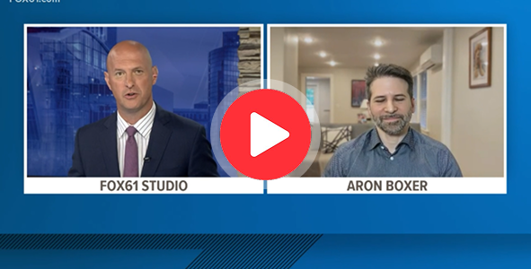 Aron Boxer on news program - live TV with Anchor