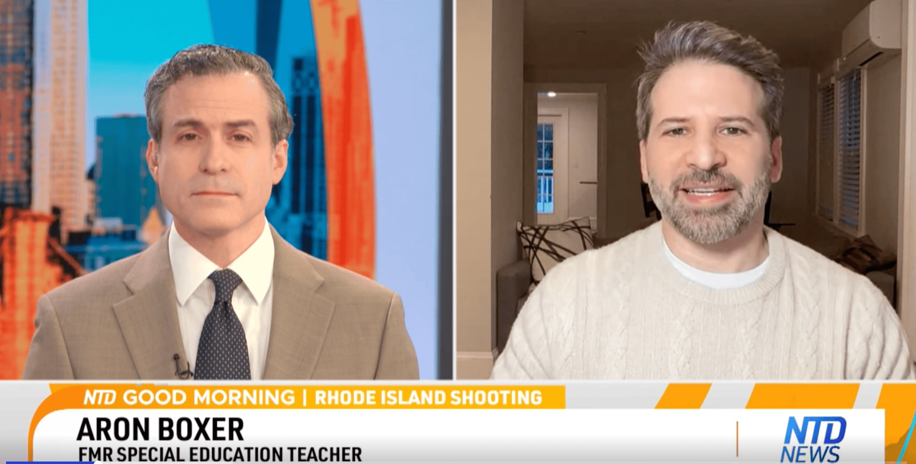 Aron Boxer on NTD News discussing how to support children through tragedy