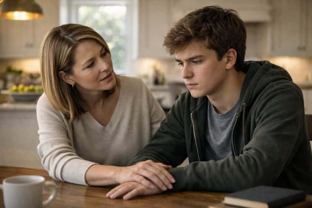 Parent supporting student after college rejection decision