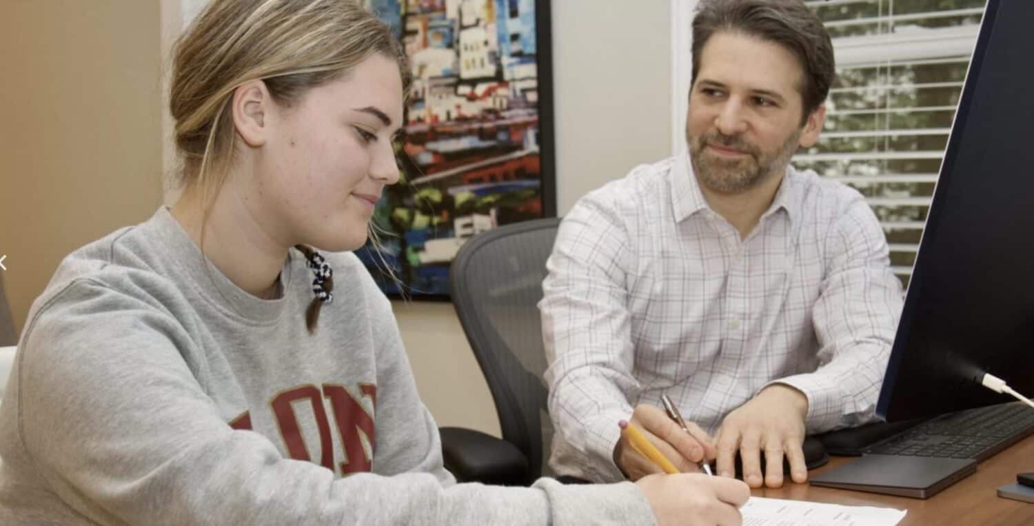 Aron Boxer working with student during executive function coaching session in Boca Raton
