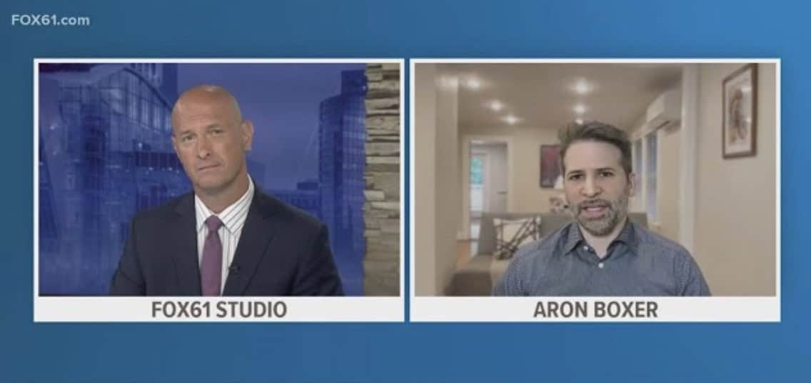Aron Boxer discussing executive function coaching in Greenwich CT during a Fox61 interview