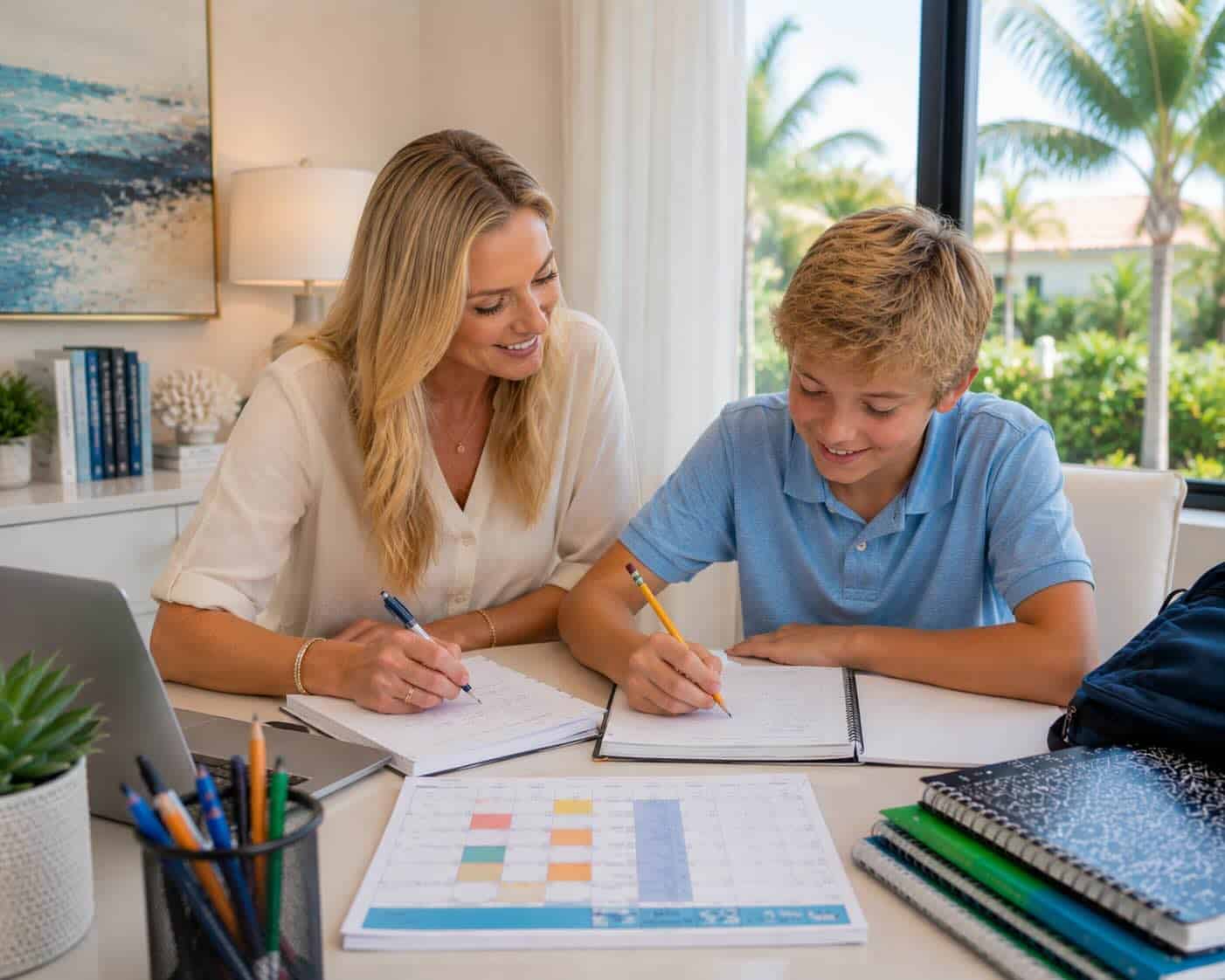 Middle school transition executive function coaching for student organization
