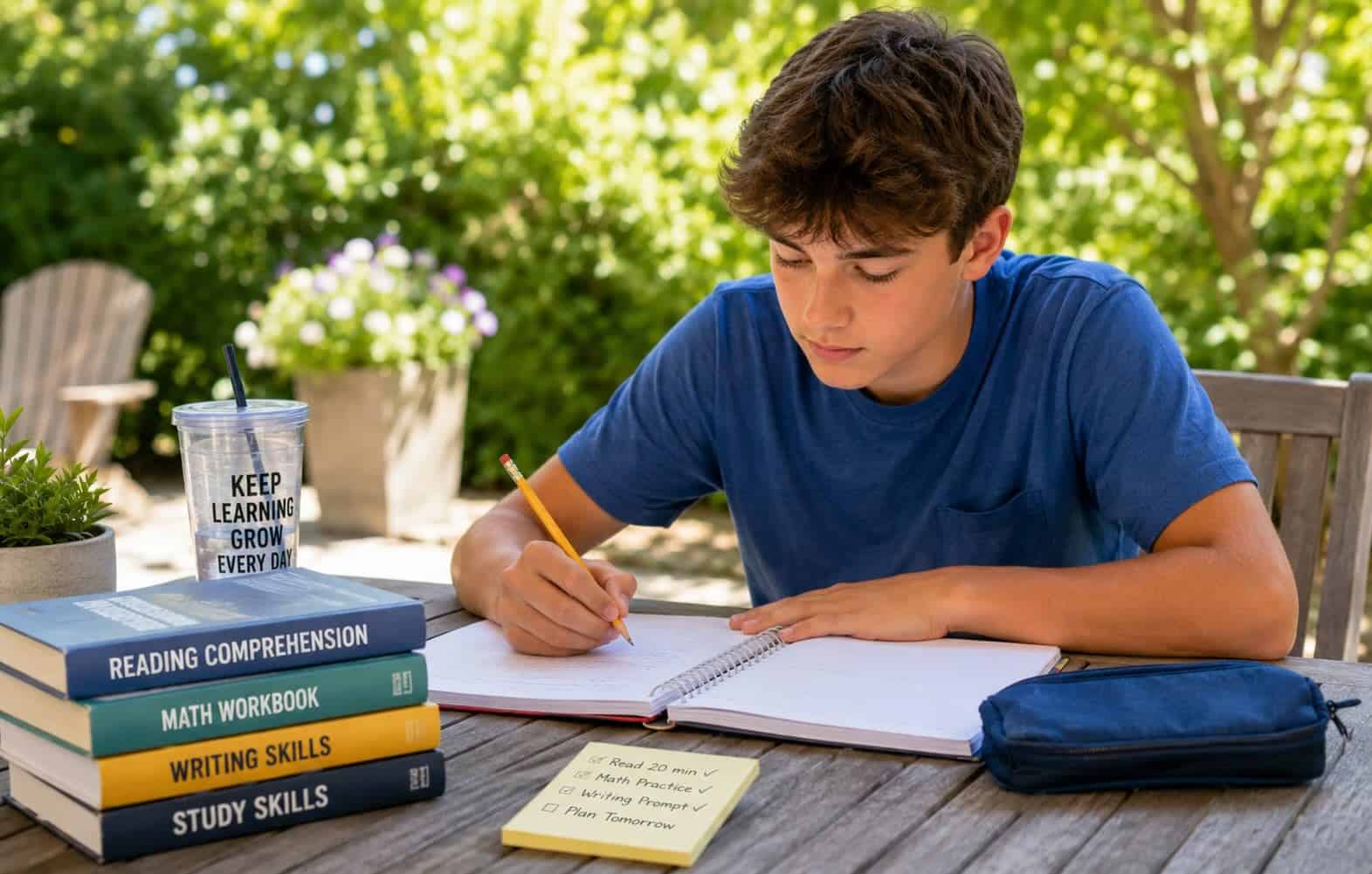 Student receiving summer tutoring in Greenwich CT during summer break