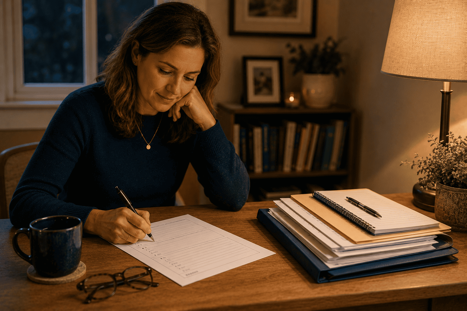 Parent preparing an organized one-page brief - school meeting preparation for IEP and conferences