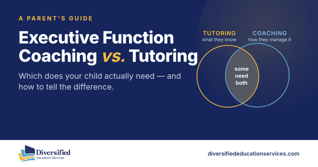 Executive function coaching vs. tutoring, a parent's guide from Diversified Education Services