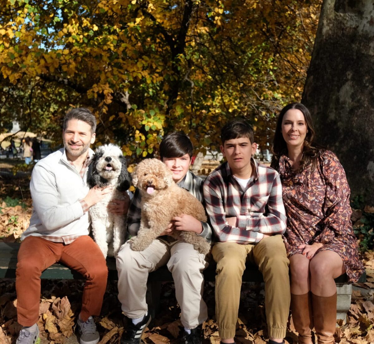 Aron Boxer with family and dogs, founder of Diversified Education Services in Greenwich CT